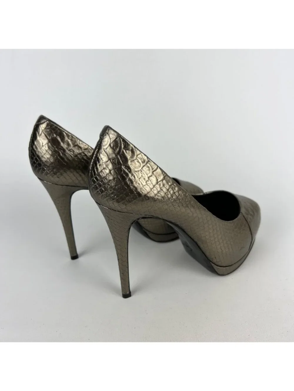 Giuseppe Zanotti NEW Womens Sharon Metallic Snake Platform Heels size 37 US 7